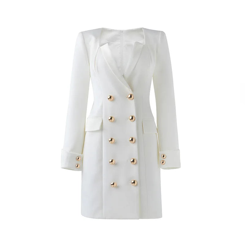 White mini blazer dress
